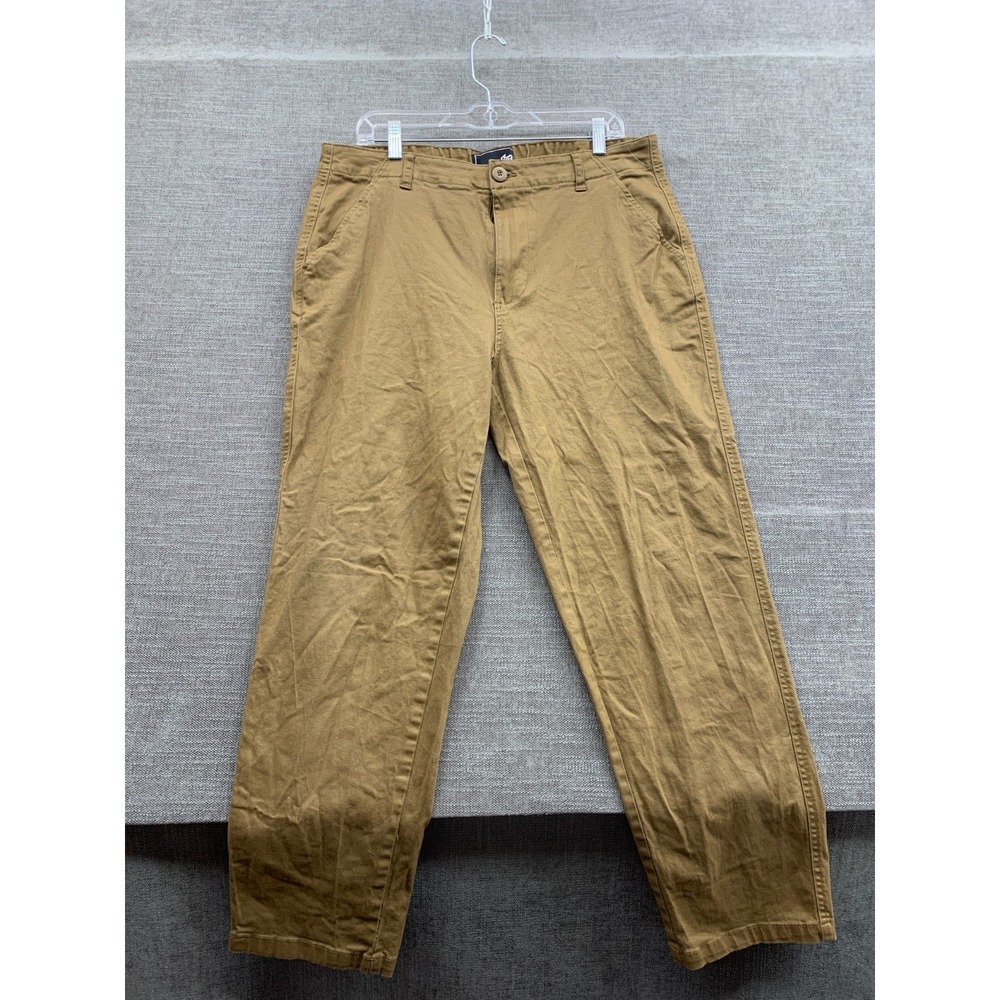 Lost Chino Pants Mens 33 Beige Cotton Stretch High Rise Relaxed Fit Straight Leg